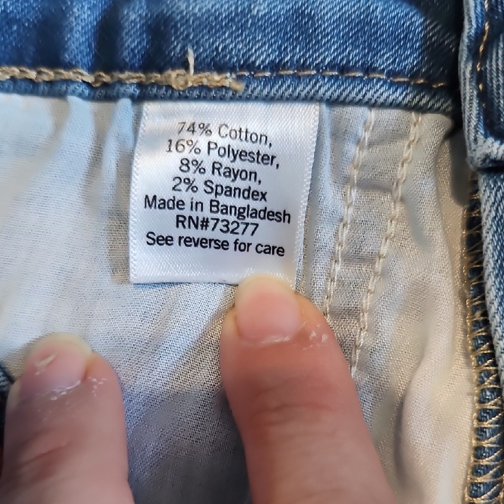Nine West Blue Jean Shorts with Frayed Hem - Picture 4 of 4